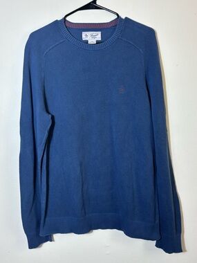 Original Penguin Sweater Mens Large Blue Pullover Knit
